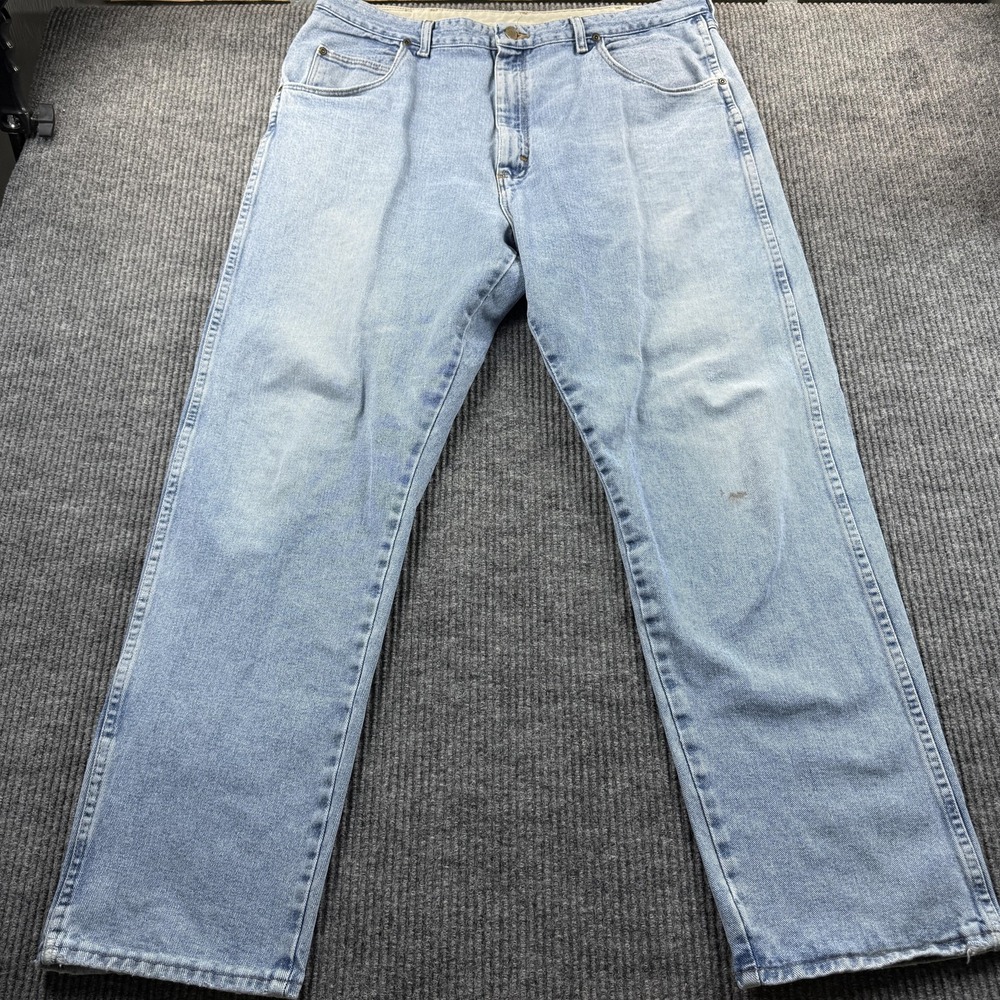Wrangler Jeans‎ Mens 36x30 Light Wash Blue Straight Leg Denim Casual Pants